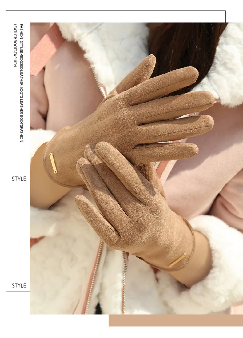 New Grace Fashion Lady Gloves Women Winter Vintage Touch Screen Driving Keep Warm Windproof Glove Mittens Dropshiping G072