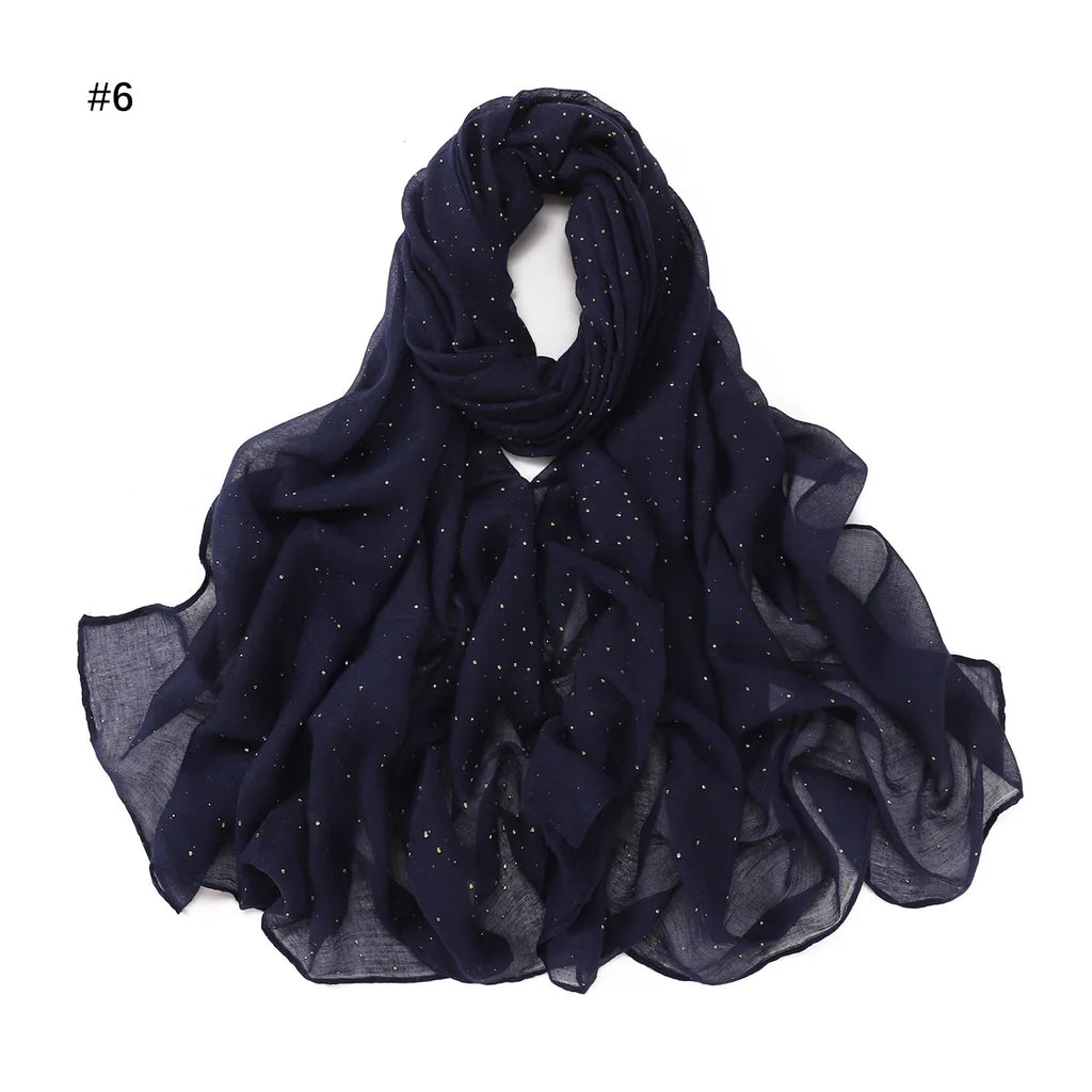 Zifeng OME Travel Photo Art Pure Color Full Star Hot Diamond Cotton Linen Monochrome Cape Scarves & Shawls