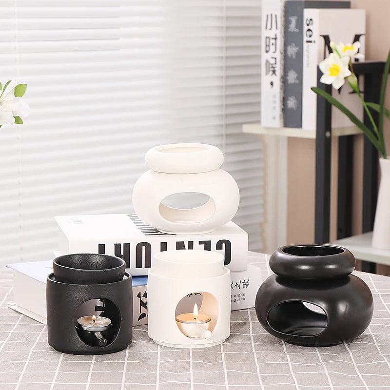 Newly Gift Sets Aroma Essential Warmer Aromatic Fragrance Lamp Perfume Wax Melt Burners Tealight Holder Ceramic Home Decoration