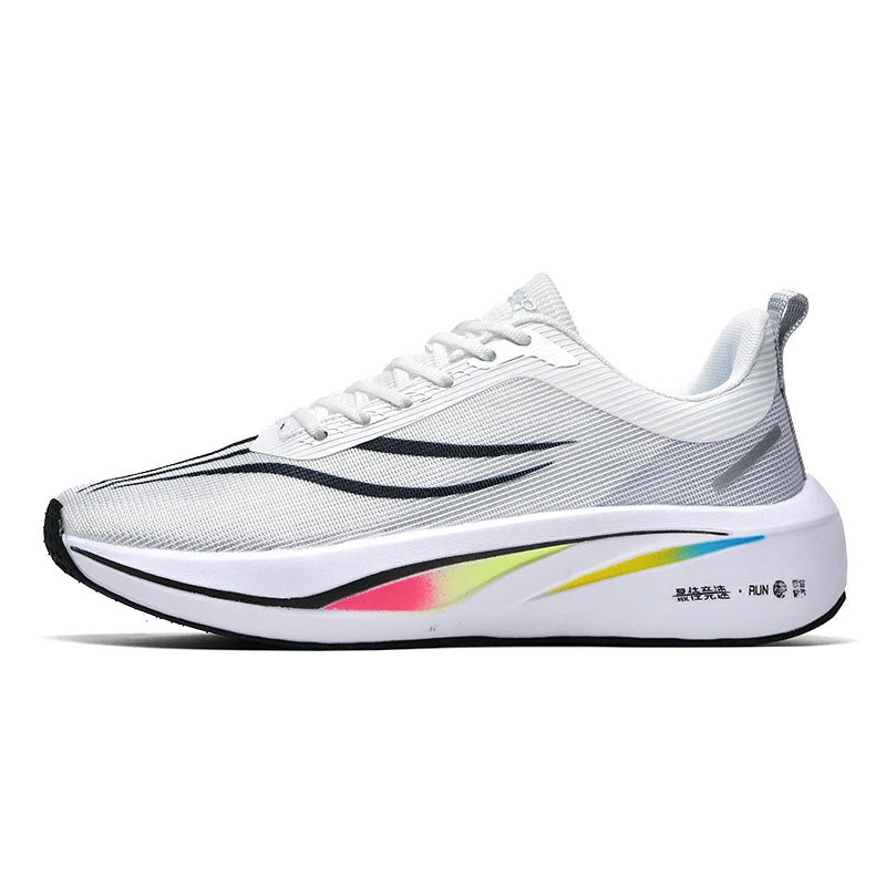 Men's New Fashion Carbon Plate Rebound Casual Shoes Breathable Mesh Couples Running Shoes