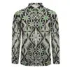 Personality Red Black Gradient Polynesian Printed Shirts Long Sleeve Big Size Men Shirt Hawaii Island Casual Shirts