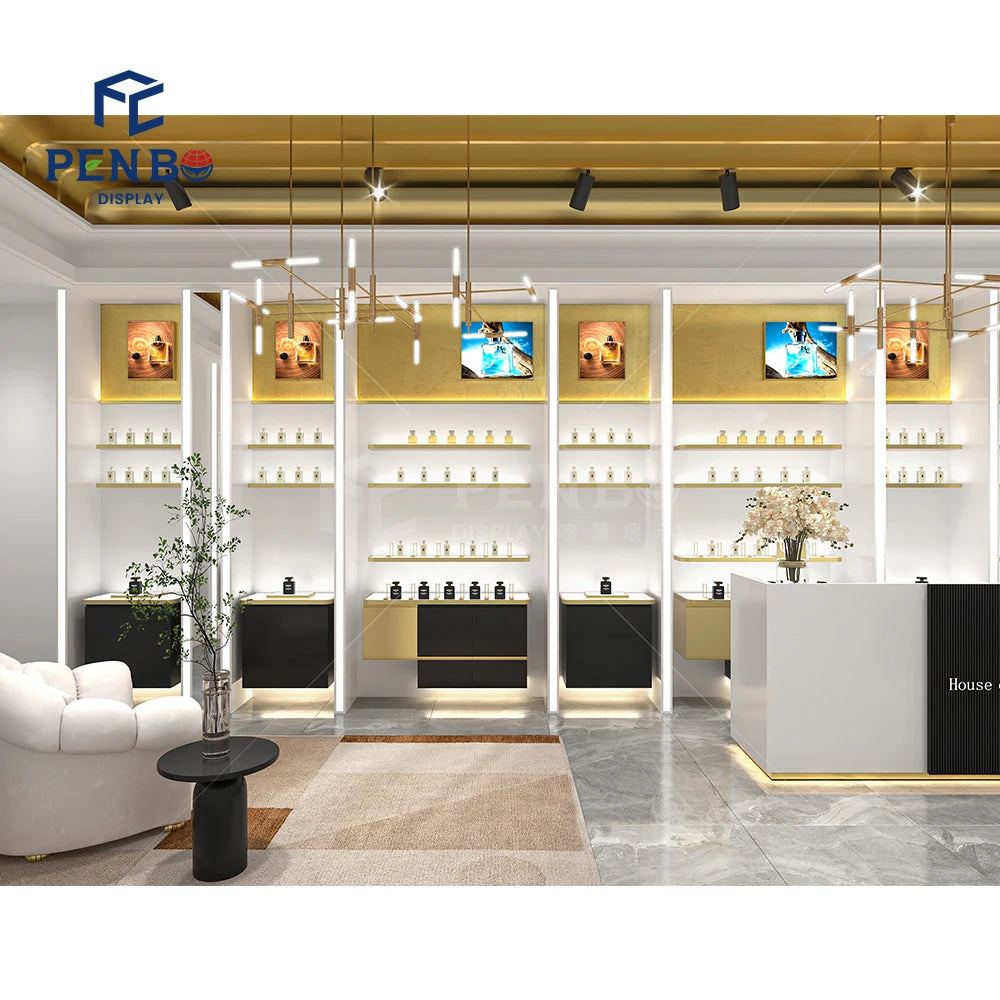 Customized 3D Interior Design Layout Luxury Perfume Shop Decoration Perfumarias Showroom Design Effect Drawing