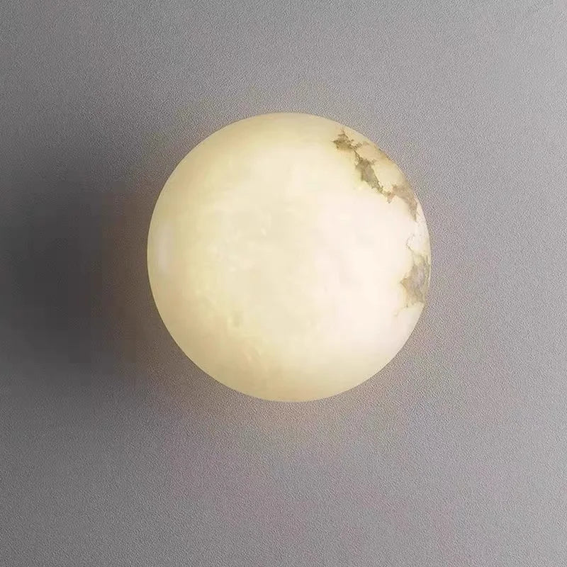 Designer All-Copper LED Dimmable Wall Lamp Natural Spanish Marble 110V G9 Recessed Modern Bedroom Living Room Hot Style