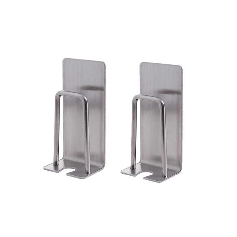 WIKHOSTAR 1/2 pcs Stainless Steel Toothbrush Holder Shaver Cup Wall Mount Toothbrush Storage Rack Bathroom Accessories Set