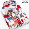 Men Fashion Spring Autumn New Style Printing Shirts Long Sleeve Lapel Collar Button Slim Tops Clothes Casual Shirt