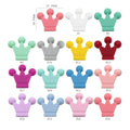 Cute-idea 10pc mini Crown BPA Free Silicone Beads Baby Teether Chew sensory Craft Chain For Pendant Food Grade Baby Teething Toy