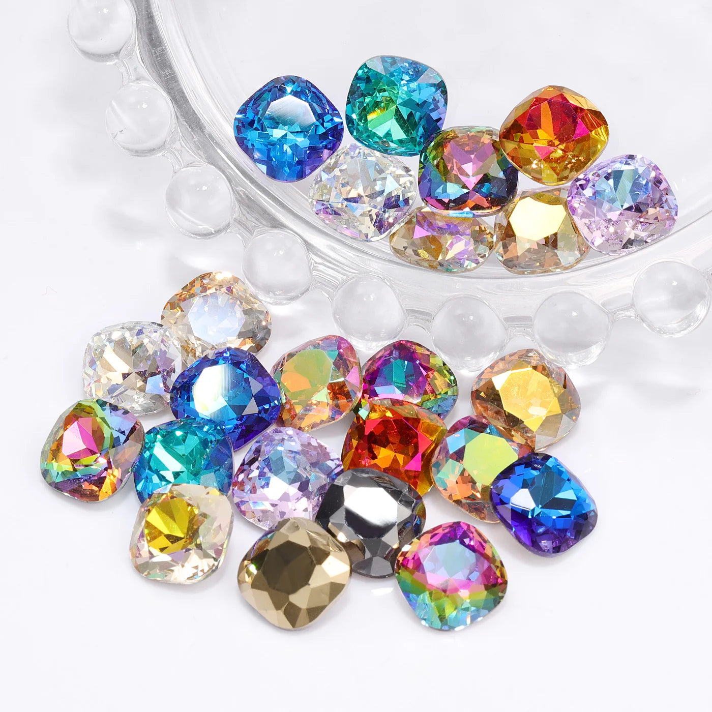 QIYI 2024 Hot Selling K9 High Quality Multi Colors Fat Square Fancy Pointback Rhinestones for Decoration Wedding Dresses Shoes