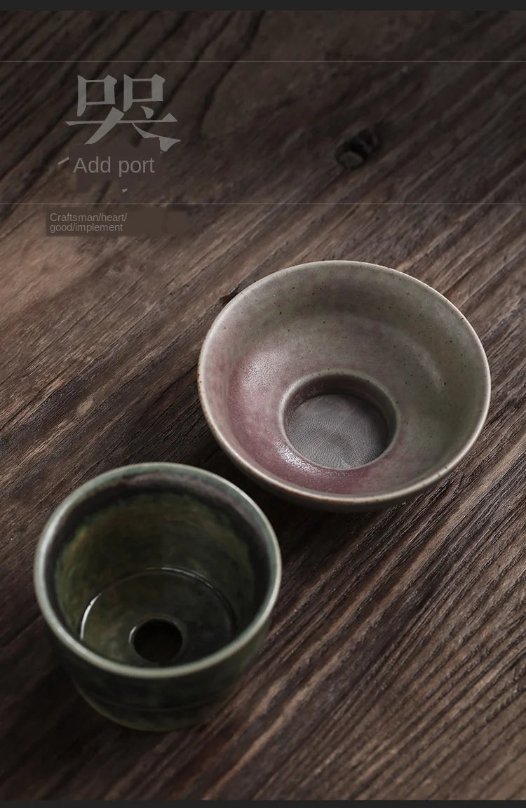 Kiln Baked Revitalizing Filter Tea Strainer Gauze Tea Leaf Filter Ceramic Tea Set Accessories Tea Cup Strainer Tea Pot Strainer