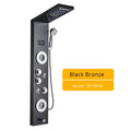 LED Light Shower Panel Faucet Waterfall Rain Shower Head SPA Massage Jets Shower Column Tower Digital Water Temperature Display