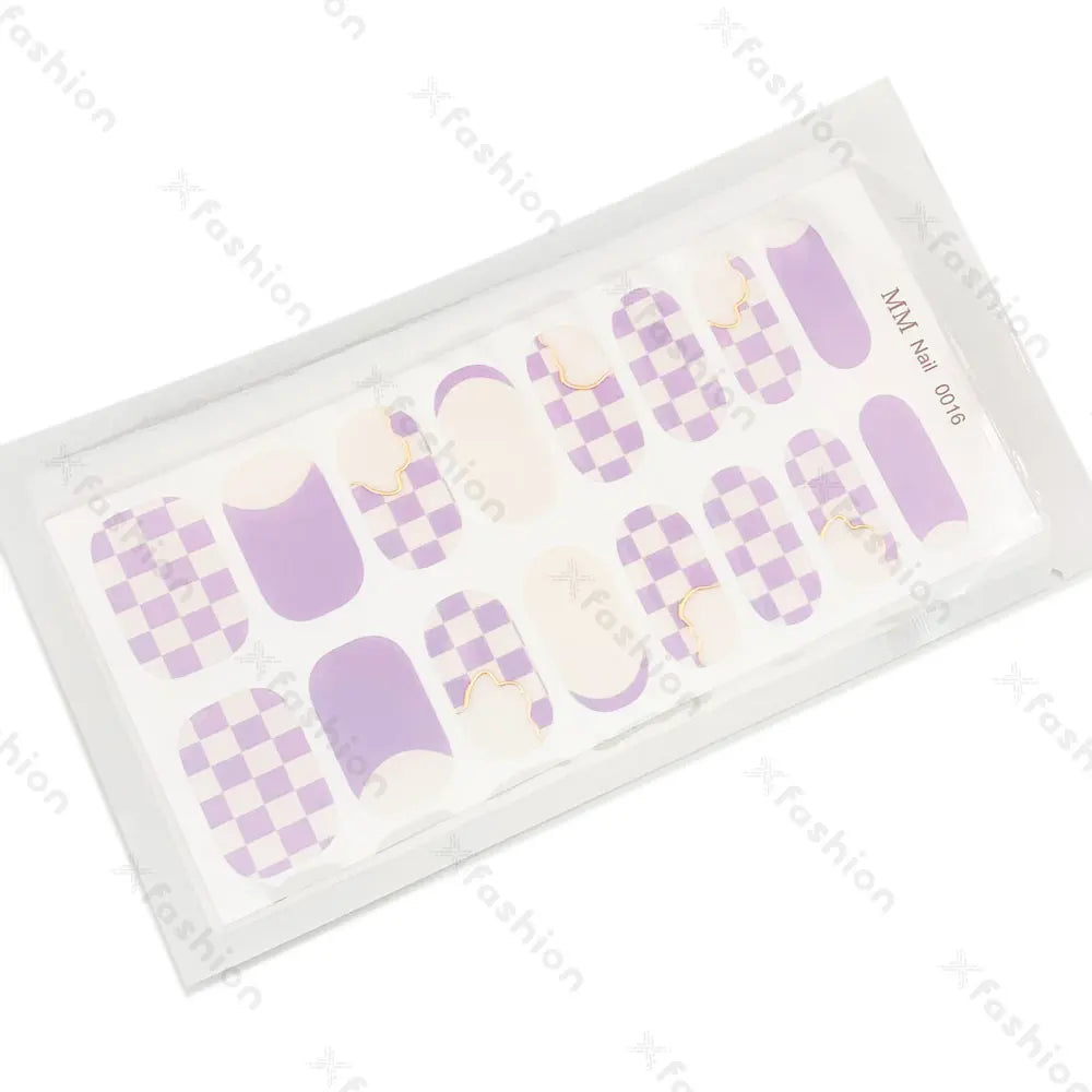Hot Sale 16 Tips Solid Color Semi-Cured Gel Nail Stickers UV Light Durable Waterproof Long-Lasting Gel Nail Stickers Wholesale