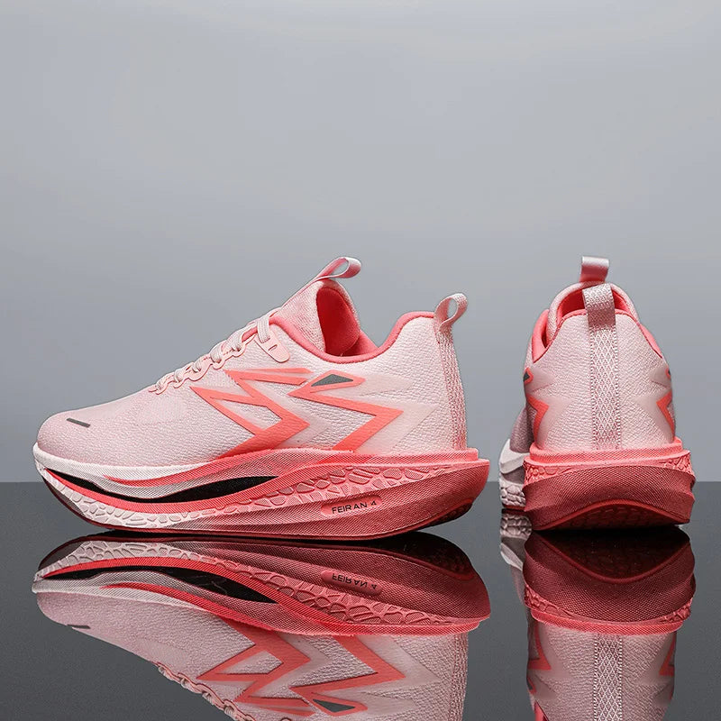 Greatshoes Mesh Upper Trail Running Shoes for Woman, Pink Women Trainer Shoes, Hot Selling Carbon Running Shoes