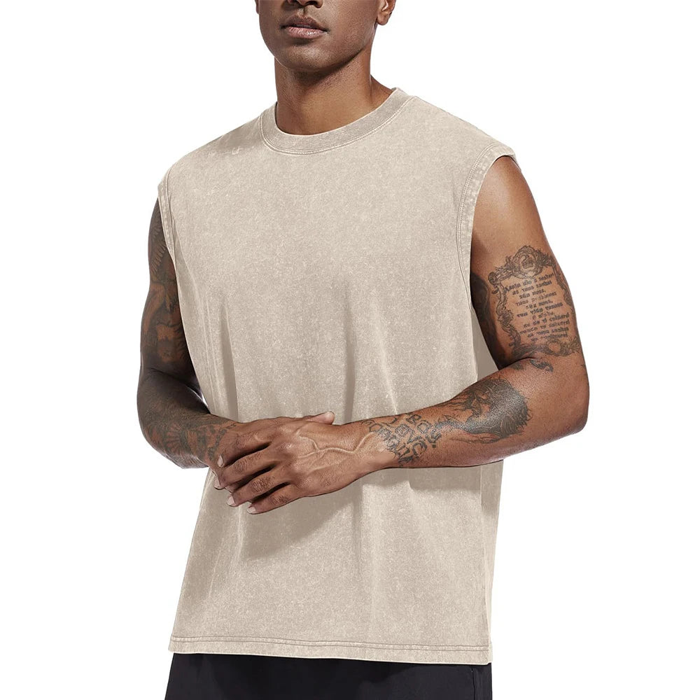 Private Label Washed Tank Top Custom Logo Wholesale USA Warehouse Vintage Tank