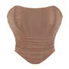 XS-XL  New Breathable Mesh Fishbone Vest Elastic Strapless Vest Chest Hugging Sexy Top