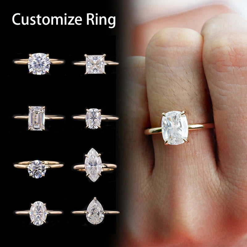1ct Verified Diamond d Vs1 Engagement Rings IGI Cvd Hpht Diamonds Lab Grown Ring Romantic Six Heart Prongs 10k Solid Gold
