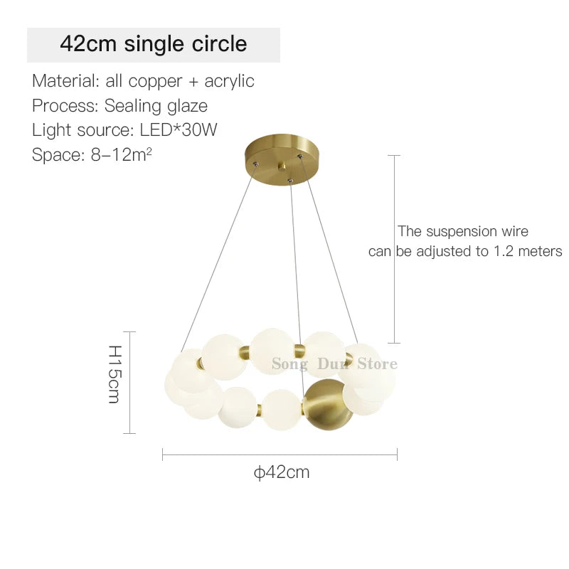 All Copper Post-Modern Household Living Room Chandelier Modern Minimalist Light Luxury Creative Personality Net Red Children’s