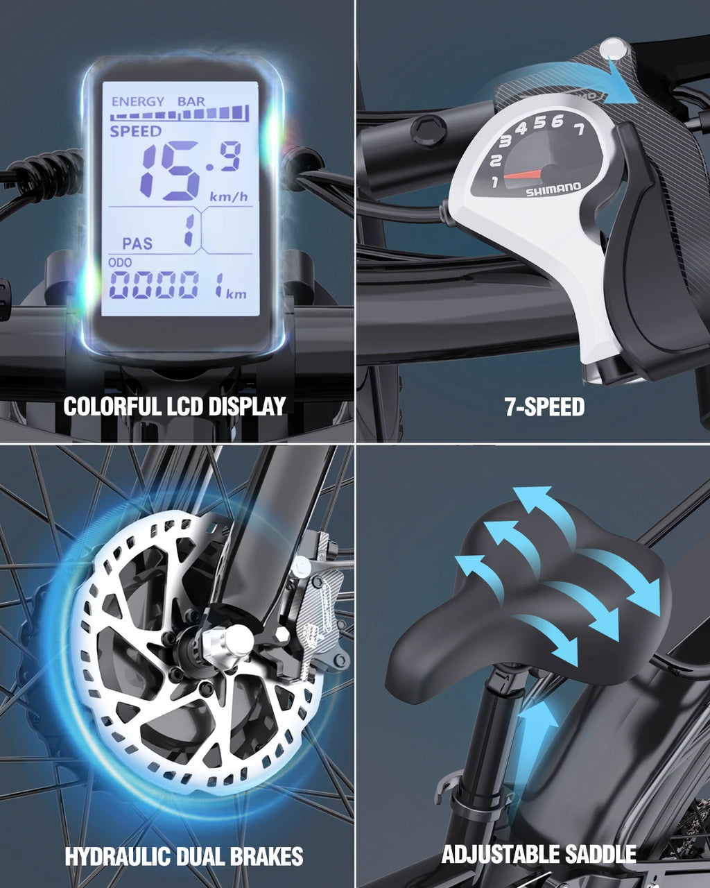 US Free Shipping 26*4.0 INch Fat Tire EBike 48V 23AH Fat Bike Dual Motor Electric Mountain Dirt Bike Electric Bicycle for Adults