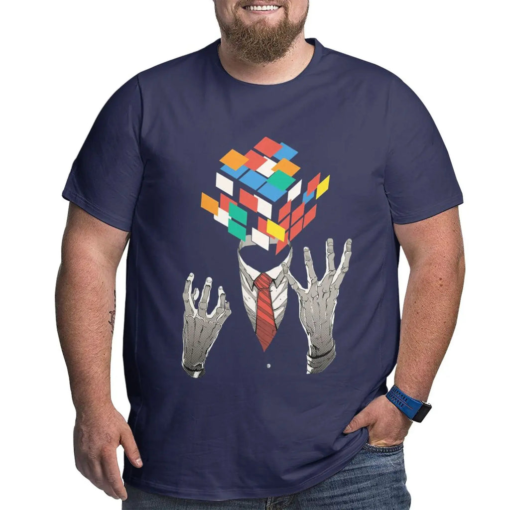 Unique Design Graphic Men T Shirts Plus Size Oversized Cotton T-shirts for Big Man Black Summer Short Sleeves Clothes Tops