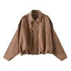 KAR&OT ZA 2025 Spring New Women's Retro Loose Fashion Casual Lapel Long Sleeve Jacket 4344155