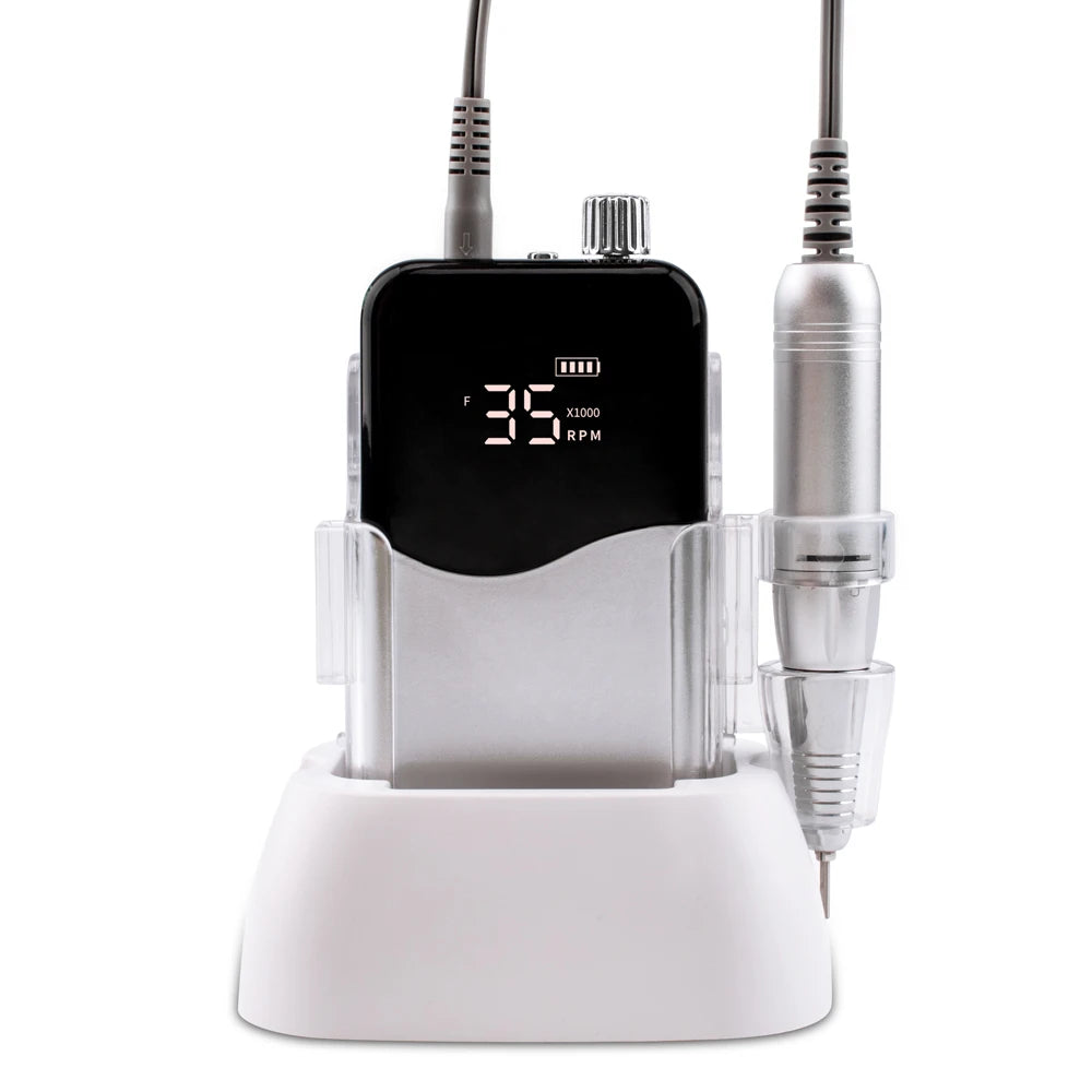USA Market Popular Nail Beauty Art Strong Portable Mobile Smart Electric Hand Piece Carbon Brush Motor Nail Drill Machine