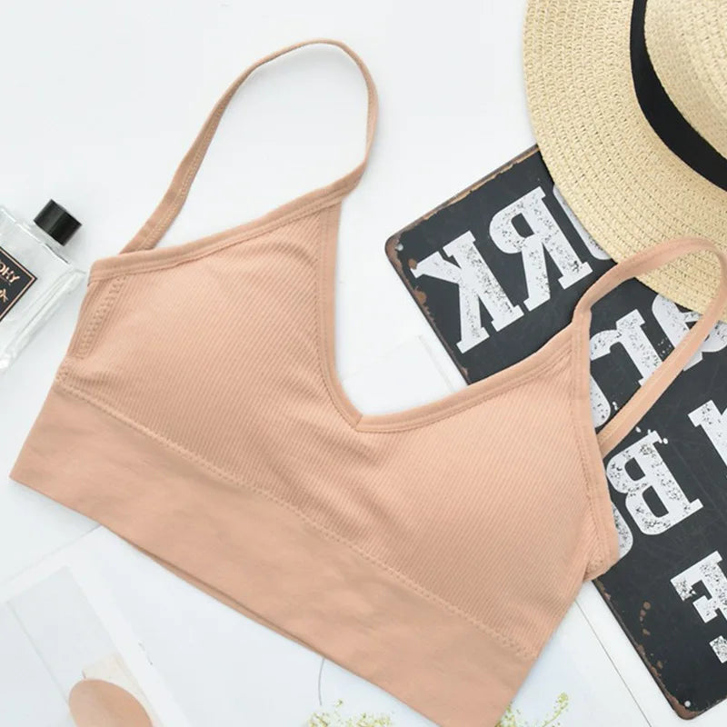 Women Sports Bra Tube Top Push-Up Bra Padded Crop Top Seamless Underwear Female Streetwear Tank Tops Removable Pads Camisole