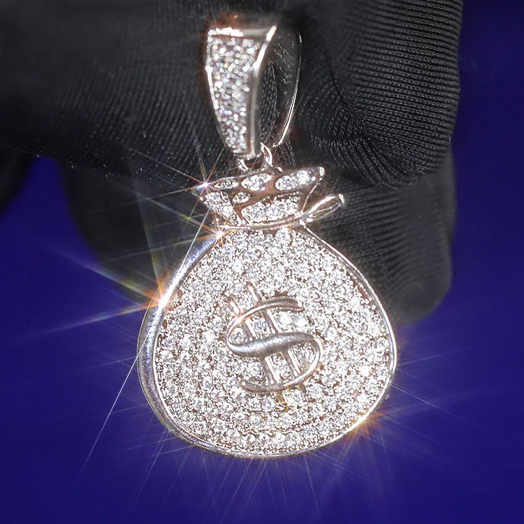 Wholesale Price Ready to Ship Gold Plated Pendant VVS Moissanite Diamond 925 Sterling Silver Charms Pendant for Necklace Jewelry
