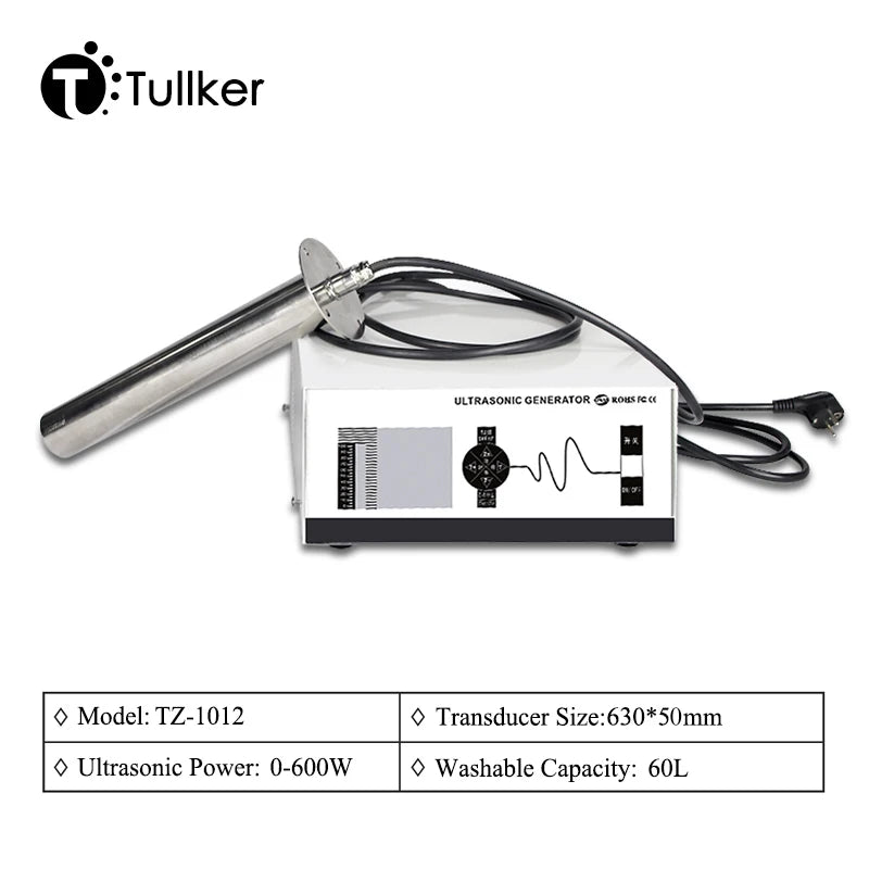 Tullker Ultra Sonic Transducer Stainless Steel 316 304 60L Tank 600W Customized Input Industry Ultrasonic Cleaner Stick Set