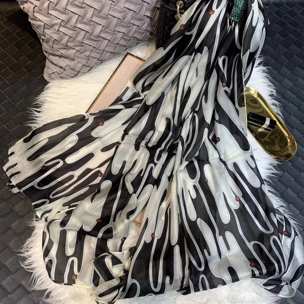 BYSIFA| Ultralarge Spring Fall 100% Mulberry Silk Scarf Beach Wrap Brand Female Long Scarves New Red Floral Silk Scarf Shawl