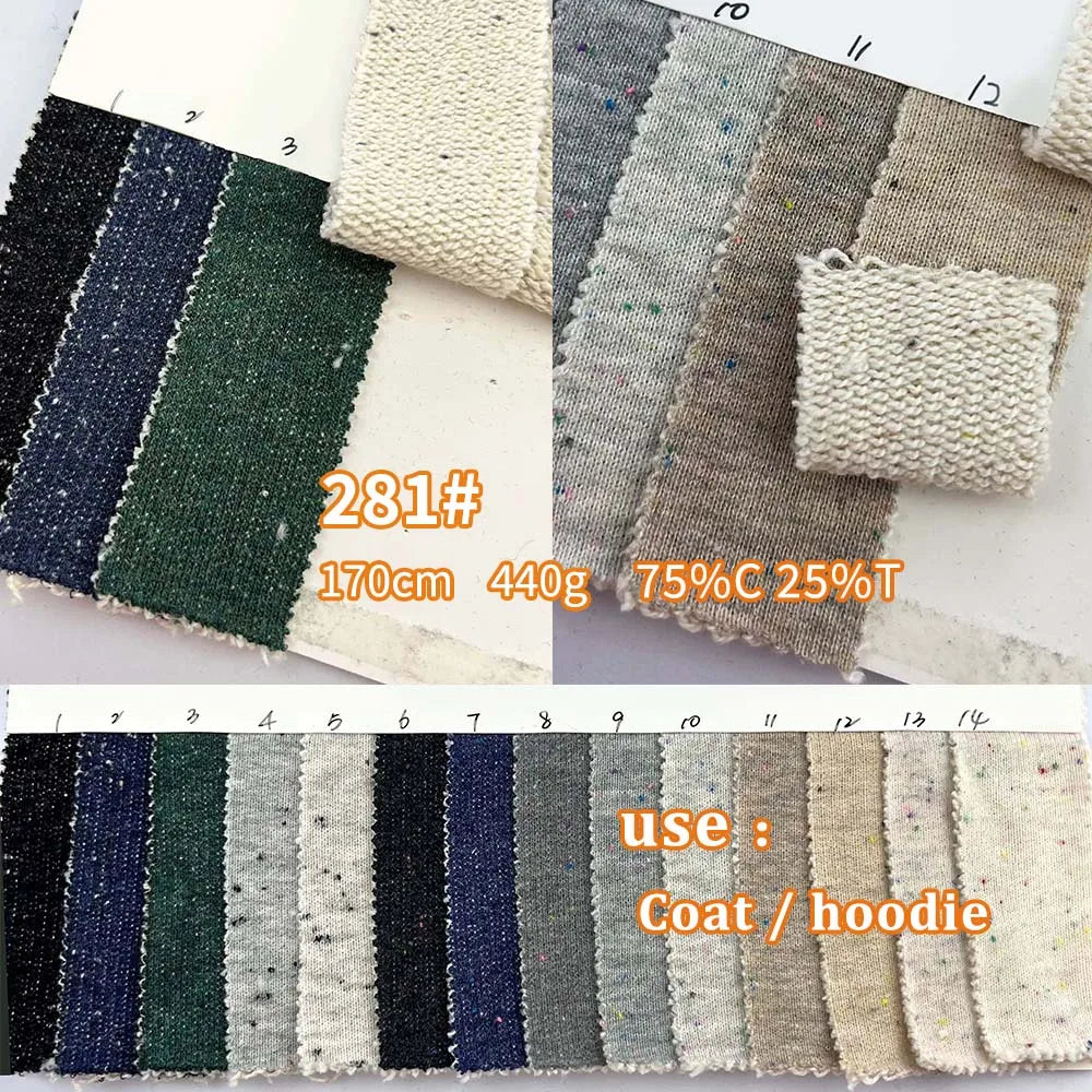 Heavyweight 440g Colorful Dot Winter Knitted Hacci Sweater Terry Fabrics 75 Cotton 25 Polyester Fabric