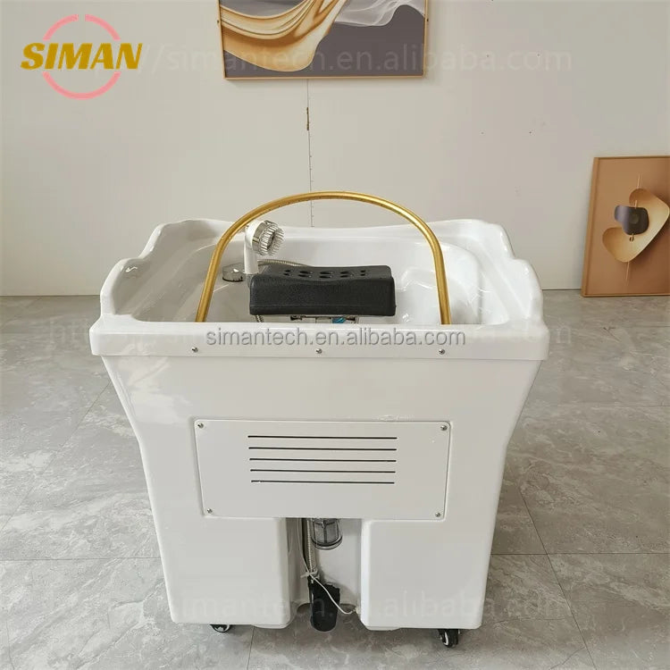 Siman 60L Water Tank for Spa Barber Shop Portable Adjustable Height Washing Hair Bowl Shampoo Basin Sink Popular Salon Furniture