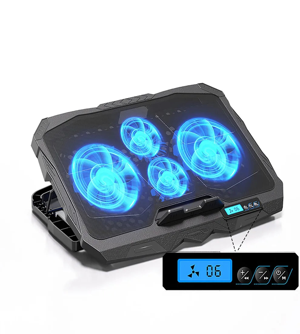 Gaming Laptop Cooling Pad with 4 Cooling Fans,Laptop Fan Cooler Pad for 17.3 Inch,Notebook Cooler Stand with 5 Height Adjustable