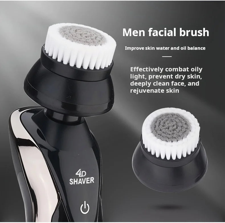 MENGLI RQ9001 Men's 4D Multifunctional Rotary Electric Shaver USB Rechargeable Triple Blade Waterproof IPX5 Face Shaving
