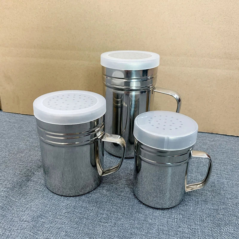 1Pcs Salt Sugar Bottle With Handle Multi-purpose Stainless Steel Kitchen Gadgets Spice Pepper Shaker Spice Jar Seasoning Can