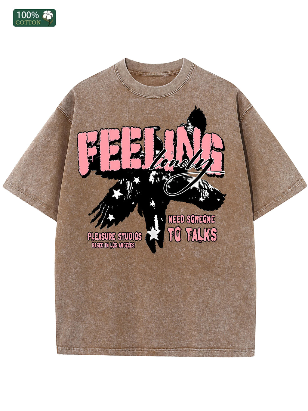 American Casual US Stock Men's Cotton Washed T Shirt Festival Gift Fashion Trend