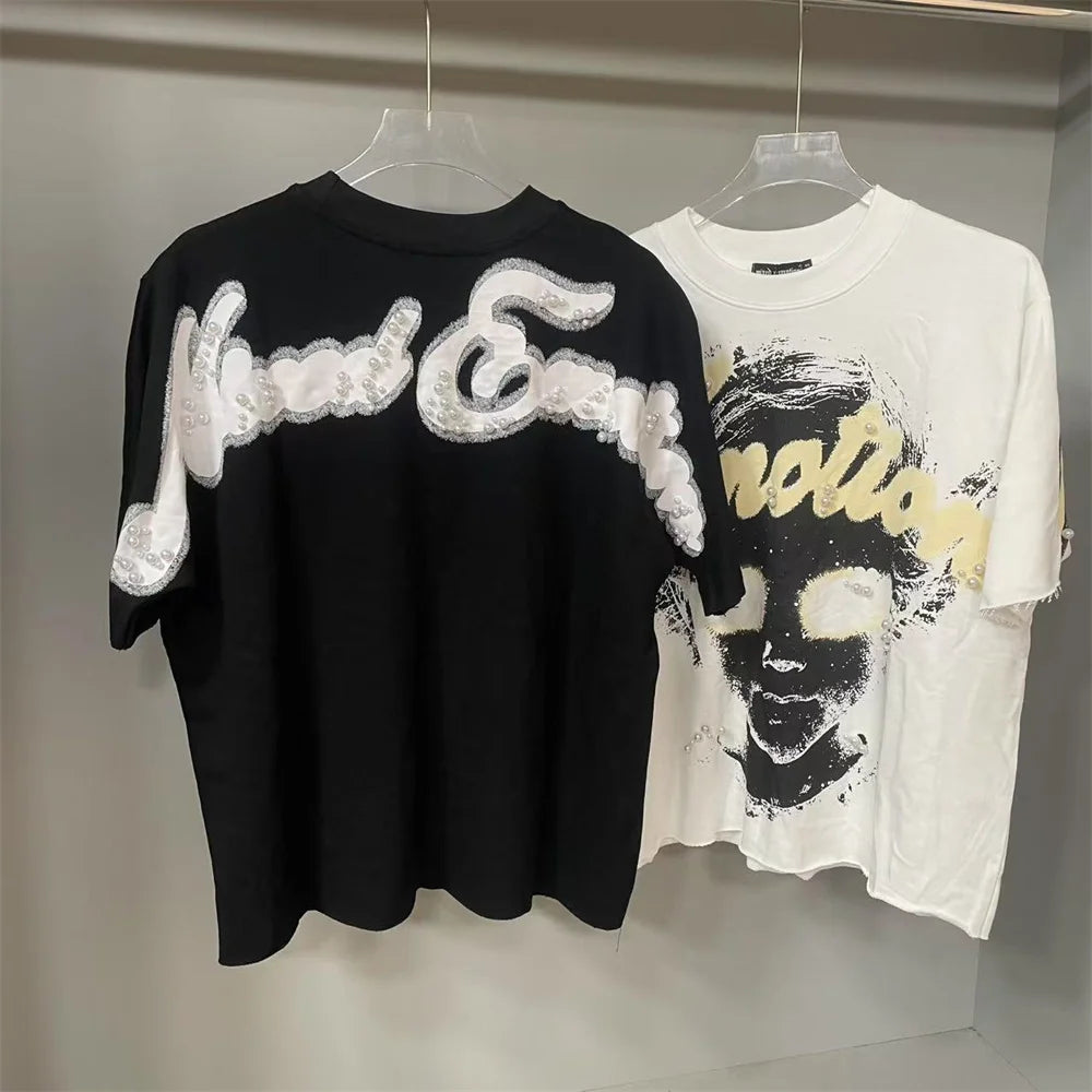 American Fashion Brand MIXED EMOTION Cotton Short Sleeved T-shirt Short Top