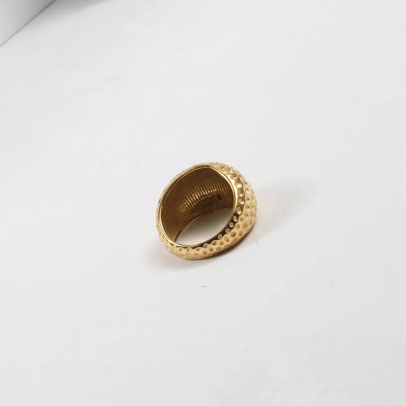 Joolim Jewelry Bumpy Stainless Steel Rings for Women Tarnish Free Gold Jewelry Wholesale Gold Chunky Rings