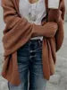 Bat Sleeve Large Knitted Cardigan Sweater Women's Outer Coat Solid Color Knit