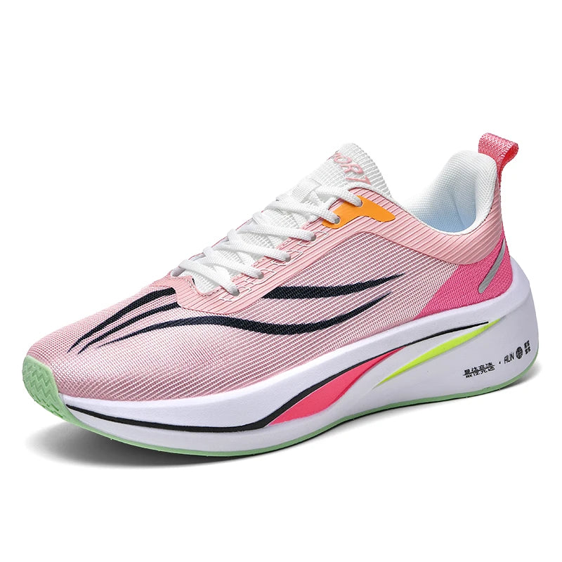 Men's New Fashion Carbon Plate Rebound Casual Shoes Breathable Mesh Couples Running Shoes