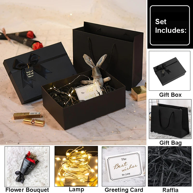 Wholesale Bow Pink Women Perfume Scarf Lipstick Packaging Cardboard Gift Box Custom Luxury Elegant Christmas Gift Box Packaging