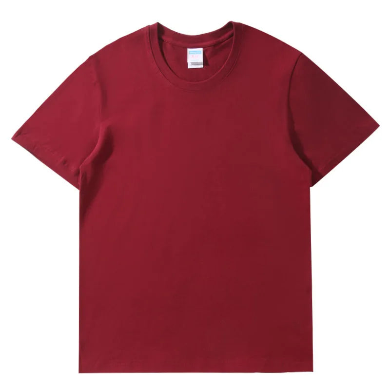 Combed Pure Cotton Round Neck Short Sleeved T-shirt Custom Printed logo Customization