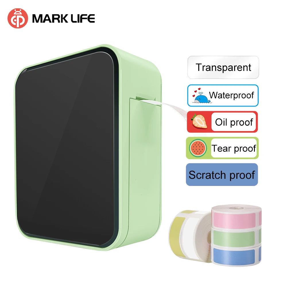 Portable Mini Wireless Thermal Label Printer Small Business Cosmetics Tag Maker Machine for Thermal Paper
