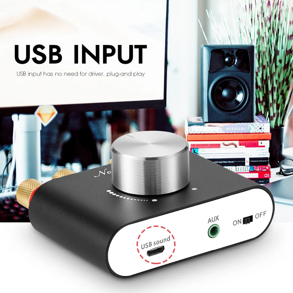 Nobsound Mini Bluetooth 5.0 TPA3116 Digital Amplifier Hifi Stereo Audio Receiver Power Amp 50W+50W Car Sound Amplifiers