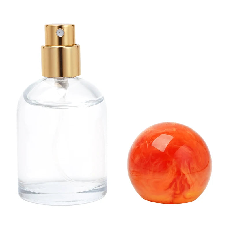 Hot Sale Cute 30ML Planets Style 5Color Stock Marble Texture Cap Glass Mini Perfume Bottle