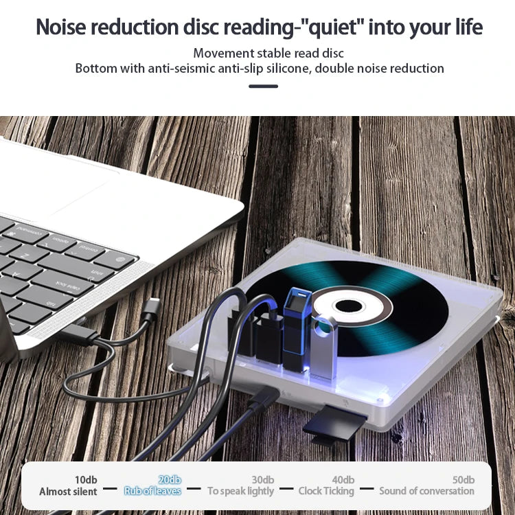 Multifunctional External Optical Drive USB Mobile Computer DVD Burner & CD Disc Player for Laptop Application