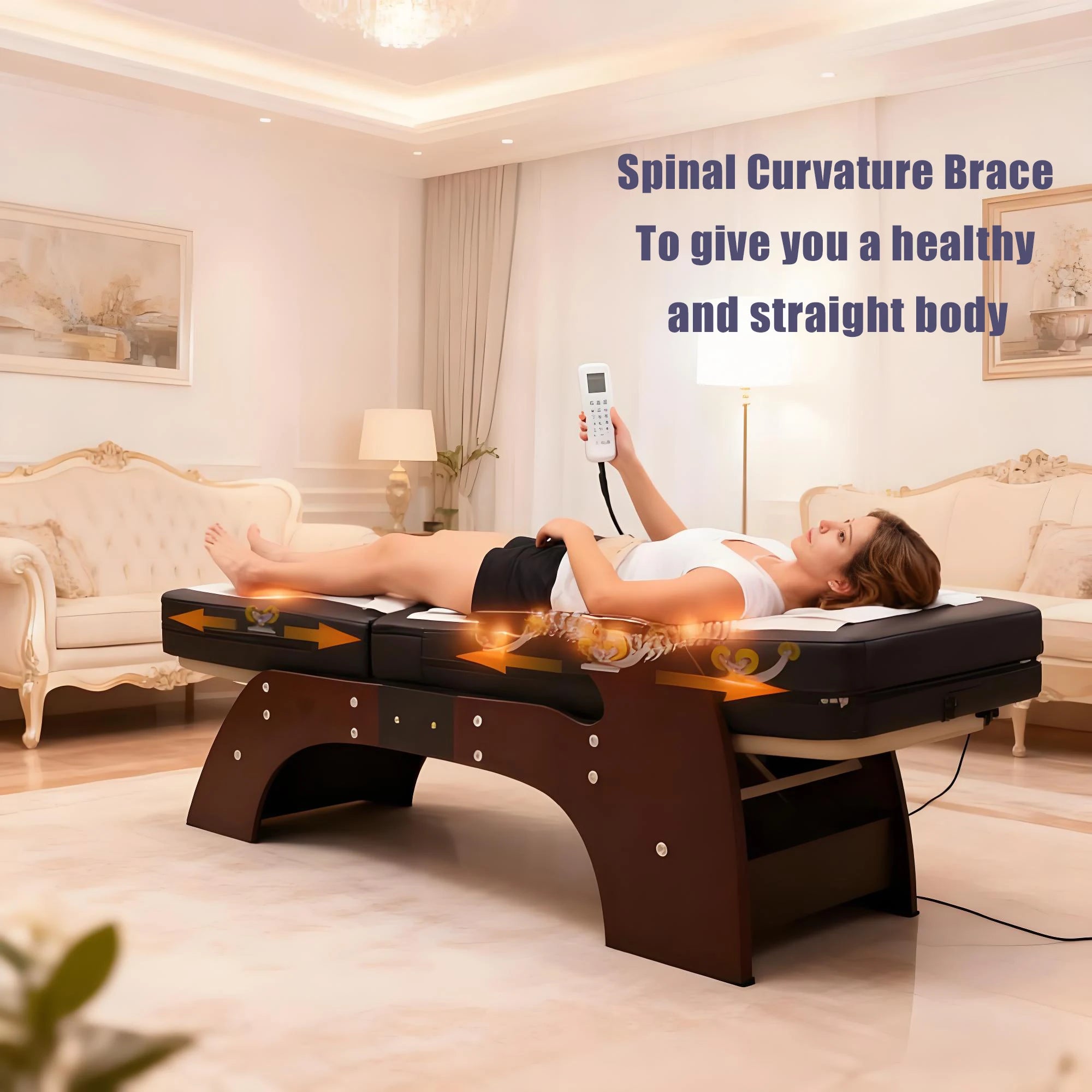 Advanced Therapeutic Jade Massage Bed with Natural Stone Rollers Therapy for Neck and Full Body Therapy Functions