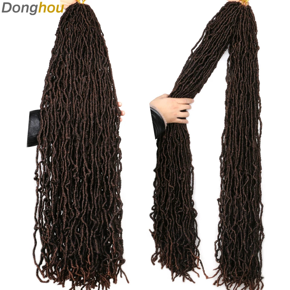 18”24”36” Mix Green New Faux Locs Crochet Hair Synthetic Curly Dreadlocks Hair Extensions Faux Cheveux Soft Locs Crochet Braids