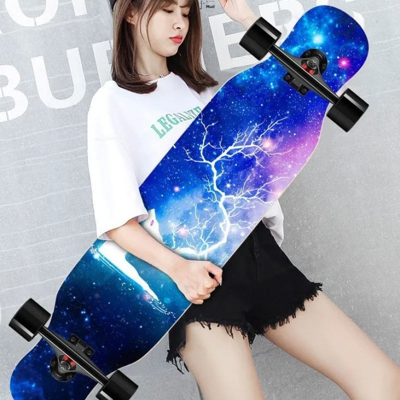 Beginners Long Board Skateboard Female Male Adults Students Teenagers Four-Wheel Magnesium Alloy Walking Dance Board China
