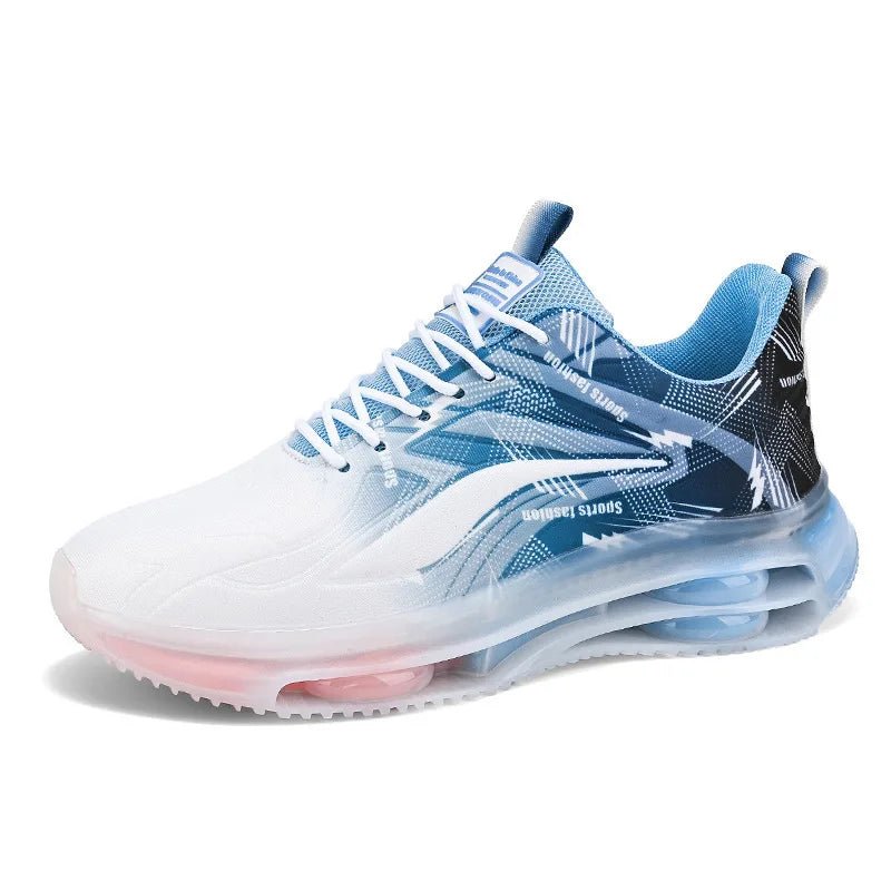 Men's Air Cushion Running Shoes Breathable Gradient Mesh Athletic Sneakers Non-slip Shock-absorbing Sports Footwear