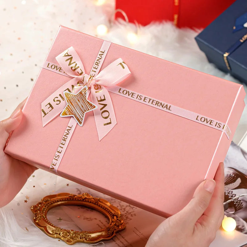 Wholesale Bow Pink Women Perfume Scarf Lipstick Packaging Cardboard Gift Box Custom Luxury Elegant Christmas Gift Box Packaging