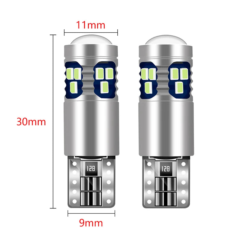 For Audi A1 8X A3 S3 8L 8P 8V A4 S4 B6 B7 B8 B9 A5 A6 S6 C5 C6 C7 C8 A7 TT 8N 8J 2PCS T10 Car Led Light Parking Position Lamps