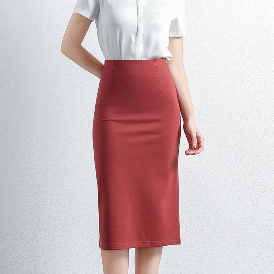Women Fashion Professional Skirt Dress High-end Pencil Straight Office Lady Elegant Slim-fit Business Hip Midi Casual Skirt